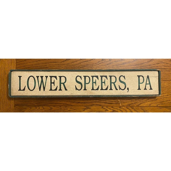 Rustic Farmhouse Country Sign Lower Speers Pennsylvania Cabincore Shabby Chic - Picture 1 of 12